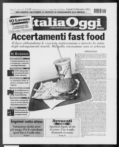 Italia oggi : quotidiano di economia finanza e politica